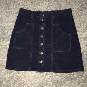 NWOT Altar’d State Navy Blue Corduroy Skirt Size M